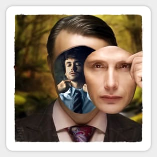 Hannigram Hannibal with Will Graham on His Mind Surreal Face Art Sticker